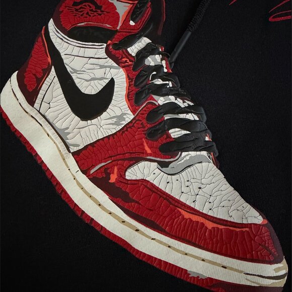 Air Jordan Sweatshirt Hoodie Men XL Black Lost And Found Sneakers FD0568-010 - Picture 5 of 11